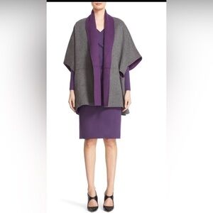 Armani Collezioni Ruched Milano Jersey Dress Purple MADE IN ITALY